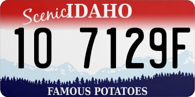 ID license plate 1O7129F