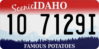 ID license plate 1O7129I