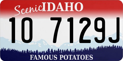 ID license plate 1O7129J