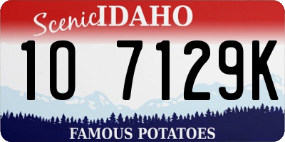 ID license plate 1O7129K