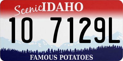 ID license plate 1O7129L
