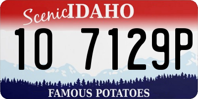 ID license plate 1O7129P