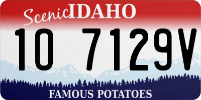ID license plate 1O7129V