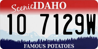 ID license plate 1O7129W