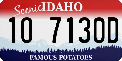 ID license plate 1O7130D