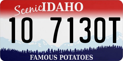 ID license plate 1O7130T