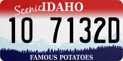ID license plate 1O7132D