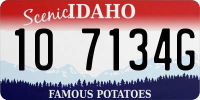 ID license plate 1O7134G