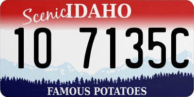 ID license plate 1O7135C