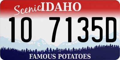 ID license plate 1O7135D