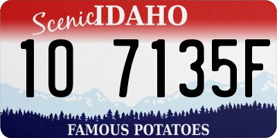 ID license plate 1O7135F