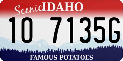 ID license plate 1O7135G