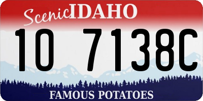 ID license plate 1O7138C
