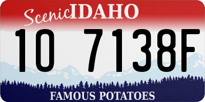 ID license plate 1O7138F