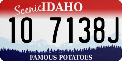 ID license plate 1O7138J