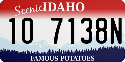ID license plate 1O7138N