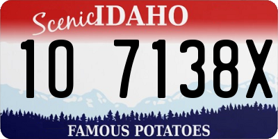 ID license plate 1O7138X