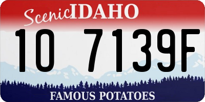 ID license plate 1O7139F