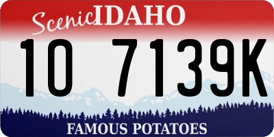 ID license plate 1O7139K