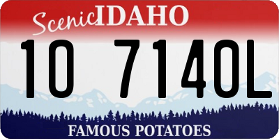 ID license plate 1O7140L