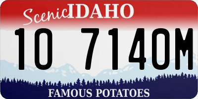 ID license plate 1O7140M