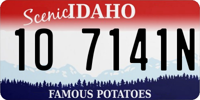 ID license plate 1O7141N