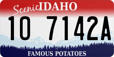 ID license plate 1O7142A