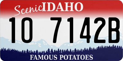 ID license plate 1O7142B