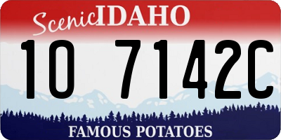 ID license plate 1O7142C