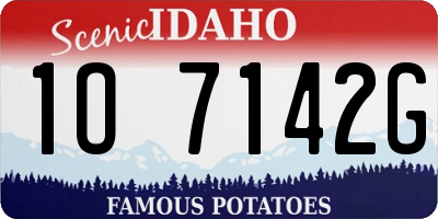 ID license plate 1O7142G
