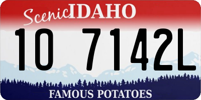 ID license plate 1O7142L