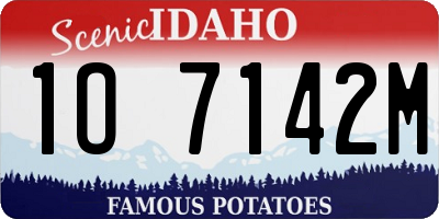 ID license plate 1O7142M