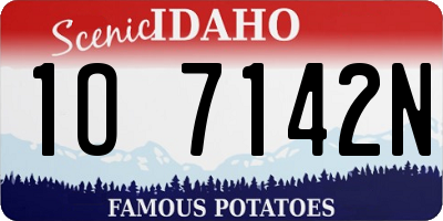 ID license plate 1O7142N