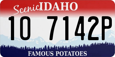 ID license plate 1O7142P