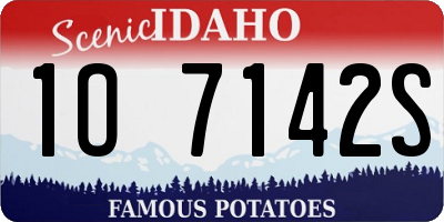 ID license plate 1O7142S
