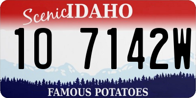 ID license plate 1O7142W