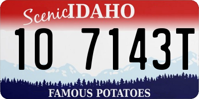ID license plate 1O7143T