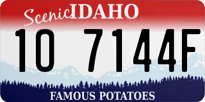 ID license plate 1O7144F