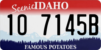 ID license plate 1O7145B