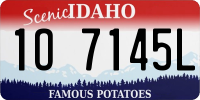ID license plate 1O7145L