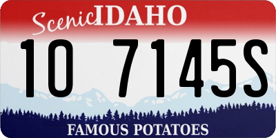 ID license plate 1O7145S