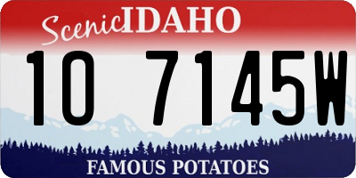 ID license plate 1O7145W