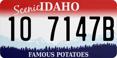 ID license plate 1O7147B
