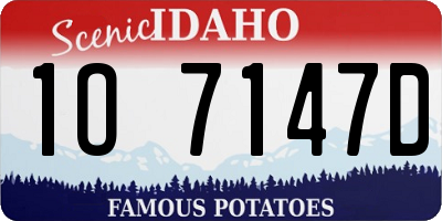ID license plate 1O7147D