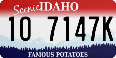 ID license plate 1O7147K