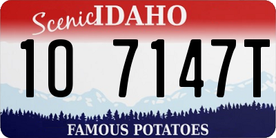 ID license plate 1O7147T