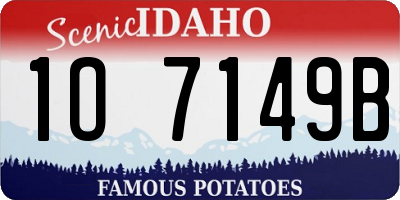 ID license plate 1O7149B
