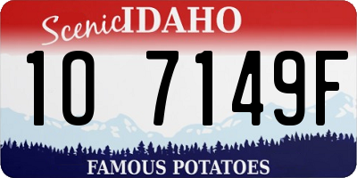 ID license plate 1O7149F