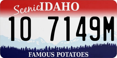 ID license plate 1O7149M