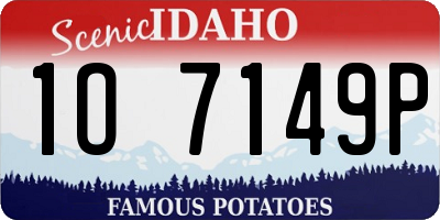 ID license plate 1O7149P